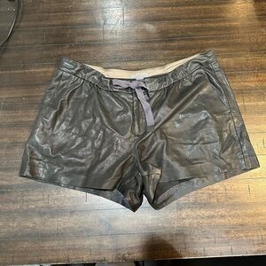 Vince Black Leather Shorts